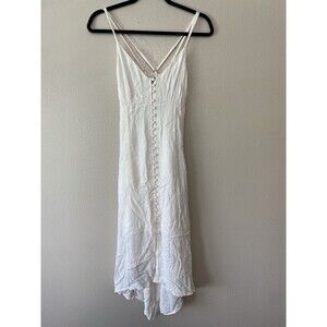 Cream White Forever 21 Beach Dress Button Front Size Medium